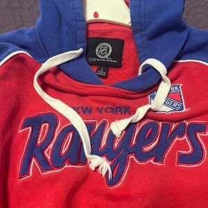 GIII Hoodie Authentic Large NHL blue and red. Rangers